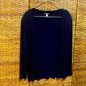 EUC Made in Heaven Dark navy blue cover-up jacket travel slinky L